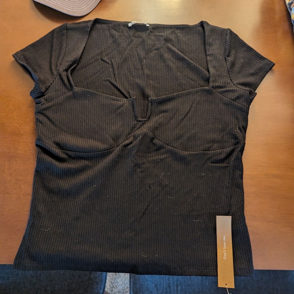 Reformation NWT Cropped Square Neck Ribbed Top